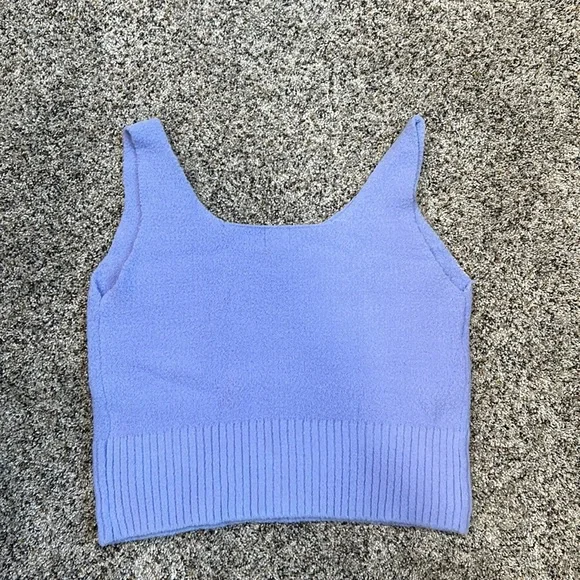 Purple Cropped Sweater Tank - Picture 2 of 2